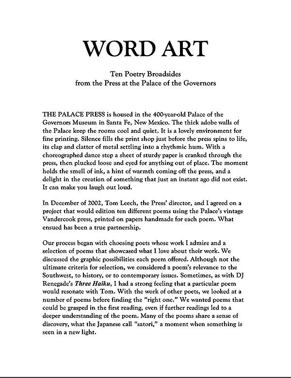 The cover of Word Art, featuring a text description of the PDF contentsl.